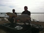 Ioan Iacob (left, 19.6 lb common) and Paul Dinea (right, 42.2 lb buffalo) continue to fire throughout day 2 of the Lake Fork Carp & Buffalo Challenge. Lake Fork, TX