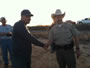 Mario Damian thanks marshal Spitzer for verify his catch. Lake Fork, TX