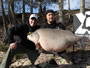 Tournament Director Jason Bernhardt (left) with Bogdan Bucur and the record-setting Buffalo Bob. Lake Fork, TX