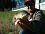 Loren Hernandez with the first fish of the day for session 2. WIld Carp Club of Houston, TX