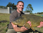 Nick Davis with an 11.0 lb common caught during Session 3 of the Wild Carp Club of Houston.