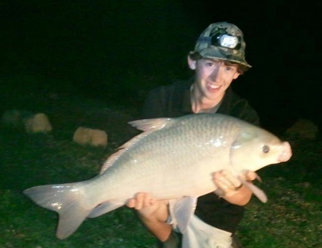 WCC of North Texas Club Director Austin Anderson with an 11lb smallmouth buffalo caught during session 3