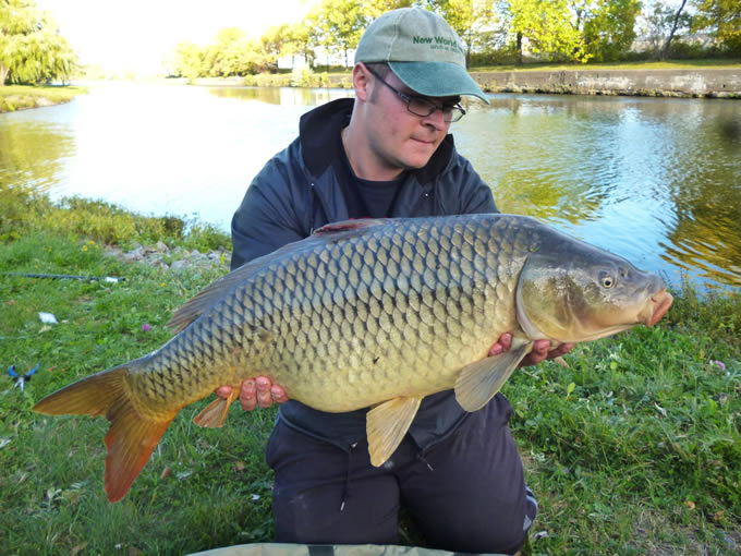 Justin Taus with a 20+ lb common caught earlier in the week prior to Session 5 of the Wild Carp Club of Quebec