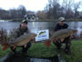 Henryk Burza (left) with a 24.11 lb common and teammate Marcin Szydlowski with a 25.12 lb common caught back-to-back on peg 17 during day 2 of the '12 Wild Carp Fall Qualifier.