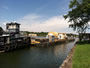 This turbine-hauling barge delayed the action for about 20 minutes during the August 13 Shootout in Fulton, NY