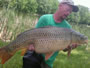 Rick Slinker with a 32.7 lb common caught during hour 6 of the Big Carp Challenge.