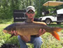 Scott Russell with a 27.4 lb common from hour 8 at the Big Carp Challenge.