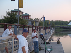 It was a slow night at the Syracuse Inner Harbor, where none of the anglers were able to catch a carp